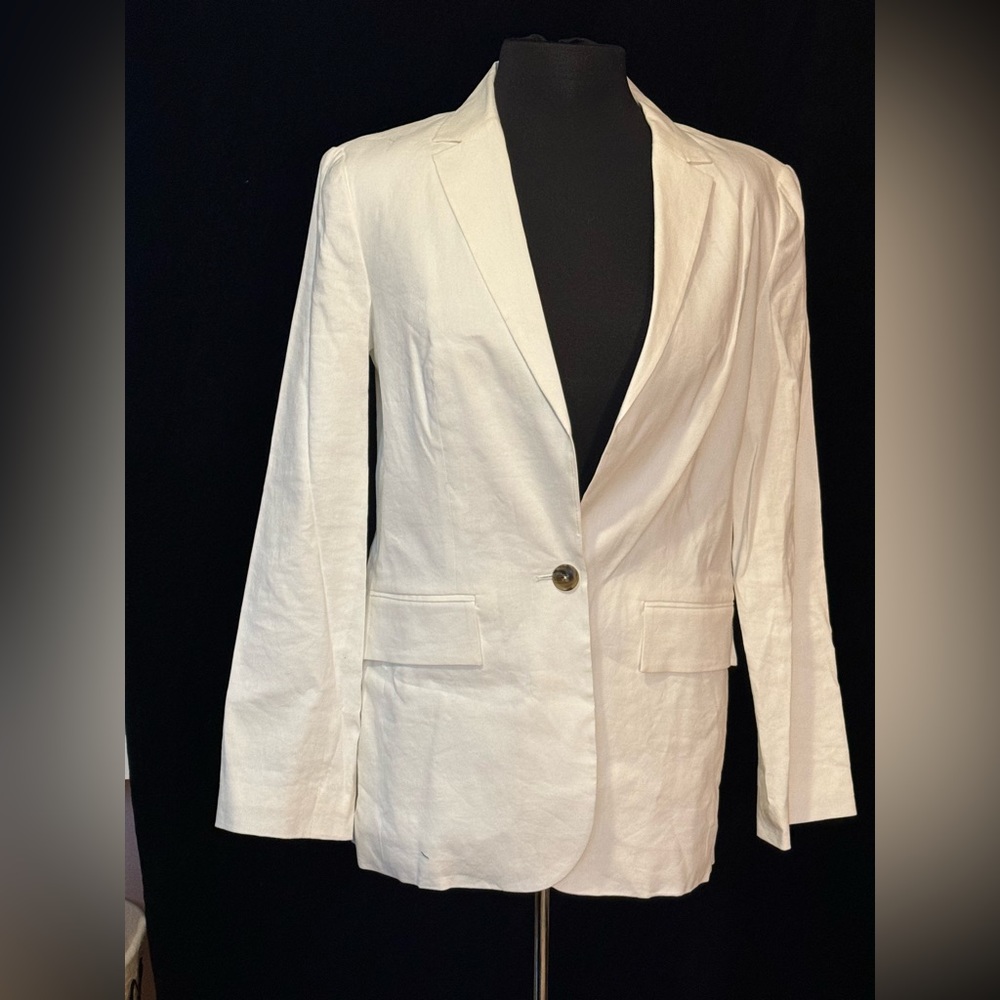 White linen blazer